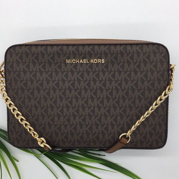 MICHAEL KORS LG EW CROSSBODY Bag Brown - Picture 1 of 8